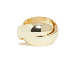 Jules Smith Thick 2 in 1 Gold Ring Set size 7